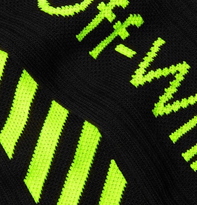 Off-White Logo Intarsia Stretch Knit Socks (SS19) Black/Neon Green Order Off-White Logo Intarsia Stretch Knit Socks (SS19) Black/Neon Green