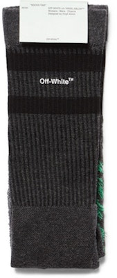 Off-White Logo Intarsia Stretch Socks (SS19) Charcoal/Green/White Order Off-White Logo Intarsia Stretch Socks (SS19) Charcoal/Green/White