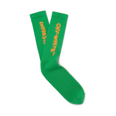 Off-White Logo Intarsia Stretch Socks (SS19) Green/Orange