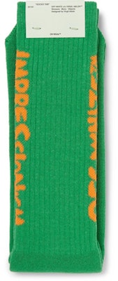 Off-White Logo Intarsia Stretch Socks (SS19) Green/Orange Order Off-White Logo Intarsia Stretch Socks (SS19) Green/Orange