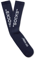 Off-White Logo Intarsia Stretch Socks (SS19) Navy/White Off-White Logo Intarsia Stretch Socks (SS19) Navy/White