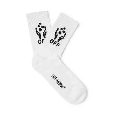Off-White Logo Intarsia Stretch V2 Socks (SS19) White/Black