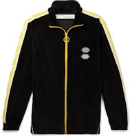 Off-White Logo Intarsia Velour Track Jacket Black Off-White Logo Intarsia Velour Track Jacket Black