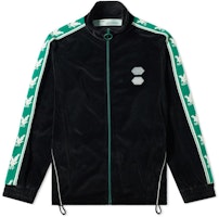 Off-White Logo Intarsia Velour Track Jacket Black/Green Off-White Logo Intarsia Velour Track Jacket Black/Green