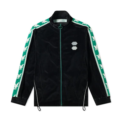 Off-White Logo Intarsia Velour Track Jacket Black/Green