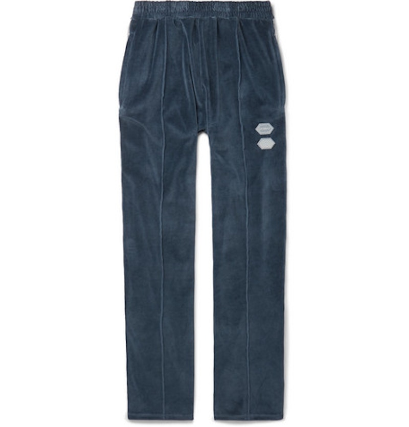 Off-White Logo Intarsia Velour Track Pants Blue/White