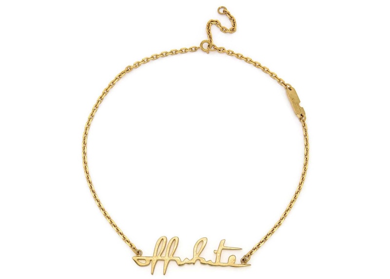 Off-White Logo Necklace Gold