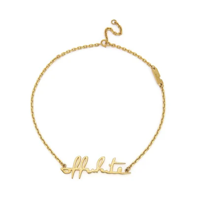 Off-White Logo Necklace Gold