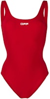 Off-White Logo One Piece Swimsuit Red/White Off-White Logo One Piece Swimsuit Red/White