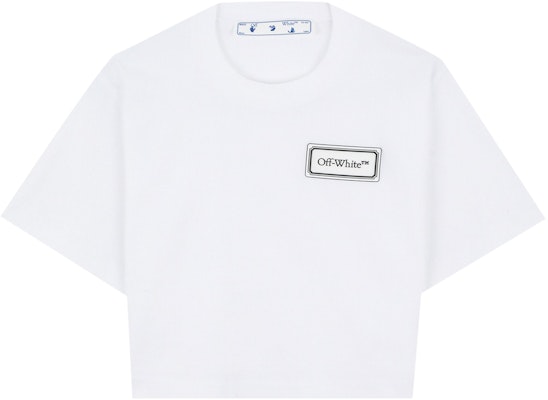 白色黑色OFF-WHITE標誌貼片短版T恤 Buy 白色黑色OFF-WHITE標誌貼片短版T恤