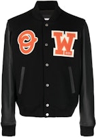 OFF-WHITE Logo Patch Varsity Jacket Casualwear OMJA059C99LEA0051020 OFF-WHITE Logo Patch Varsity Jacket Casualwear OMJA059C99LEA0051020