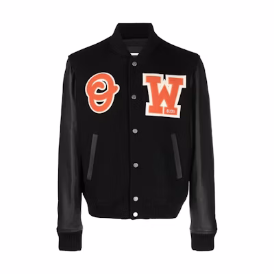 OFF-WHITE Logo Patch Varsity Jacket Casualwear OMJA059C99LEA0051020