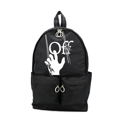 OFF-WHITE Logo Print Backpack Black