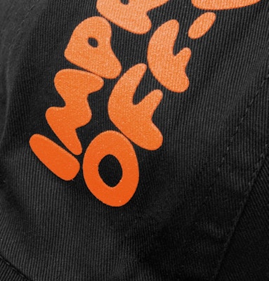 Off-White Logo Print Baseball Hat Black/Orange Lookbook Off-White Logo Print Baseball Hat Black/Orange