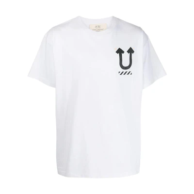 OFF-WHITE Logo Print Casual Crewneck Short Sleeve T-Shirt White OMAA061G198770100188