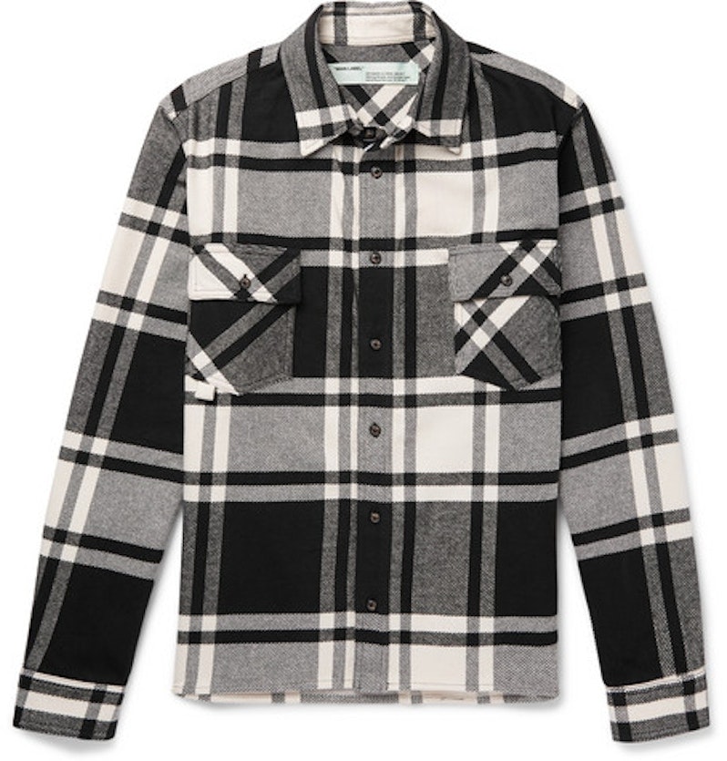 off-white-logo-print-checked-flannel-overshirt-black-white-pink