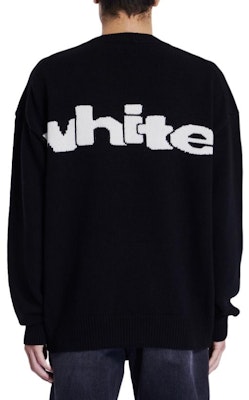 オフホワイト ロゴ プリント 長袖 クルーネック セーター ブラック レギュラーフィット. OMHE198F24KNI001100A Lookbook オフホワイト ロゴ プリント 長袖 クルーネック セーター ブラック レギュラーフィット. OMHE198F24KNI001100A