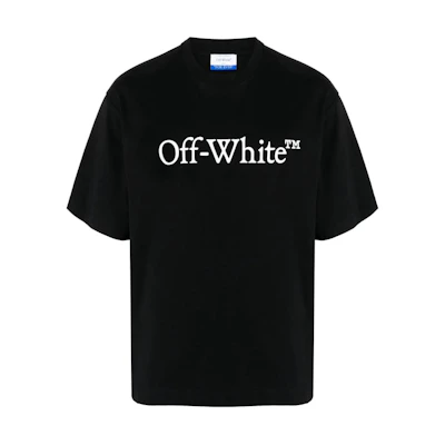 OFF-WHITE Logo Print Crewneck Loose Fit T-Shirt Black OMAA120C99JER0081001