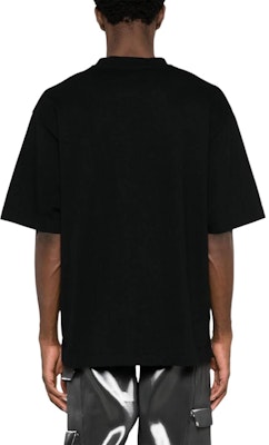 OFF-WHITE ロゴプリント クルーネック ルーズフィット Tシャツ ブラック OMAA120C99JER0081001 Shop OFF-WHITE ロゴプリント クルーネック ルーズフィット Tシャツ ブラック OMAA120C99JER0081001