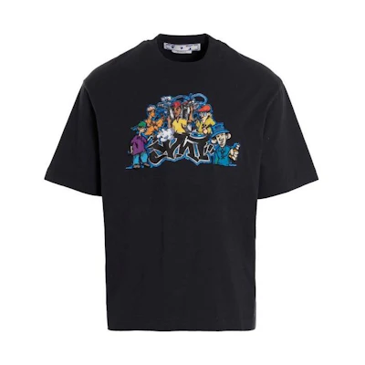 OFF-WHITE Logo Print Crewneck Short Sleeve T-Shirt for Men OMAA120F22JER0114684