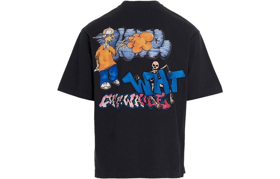 OFF-WHITE Logo Print Crewneck Short Sleeve T-Shirt for Men OMAA120F22JER0114684 圖 3