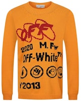 OFF-WHITE Logo Print Crewneck Sweater Orange OMHE032F19E370166010 OFF-WHITE Logo Print Crewneck Sweater Orange OMHE032F19E370166010