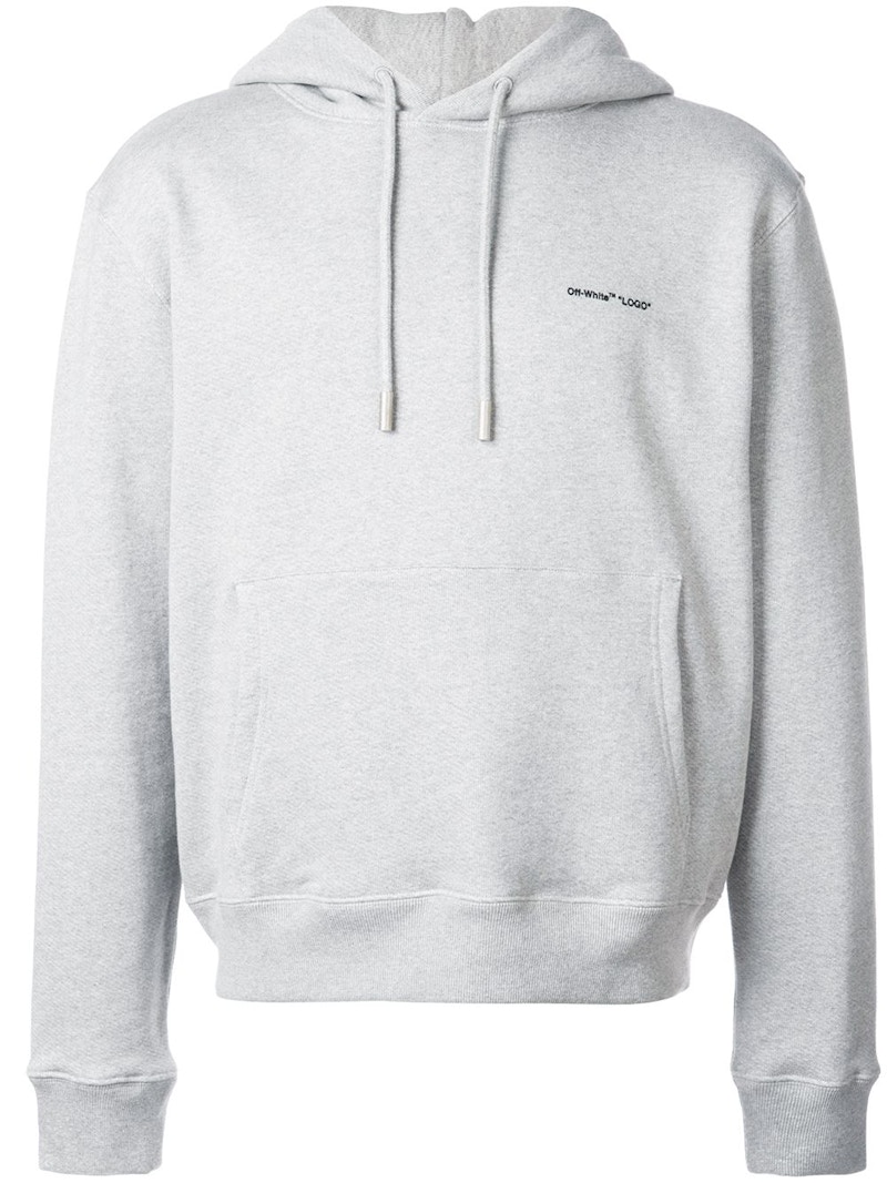 Off-White Logo Print Hoodie Grey/Black