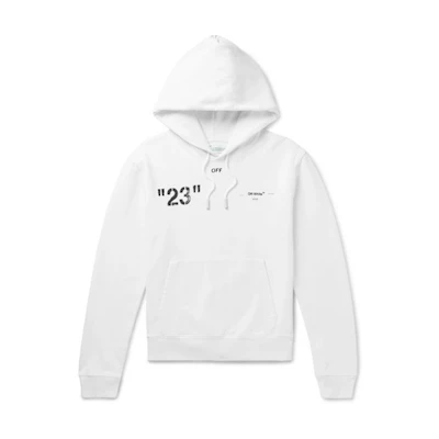 Off-White Logo Print Hoodie White