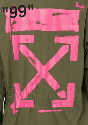 Off-White Logo Print Military Field Jacket Green Order Off-White Logo Print Military Field Jacket Green