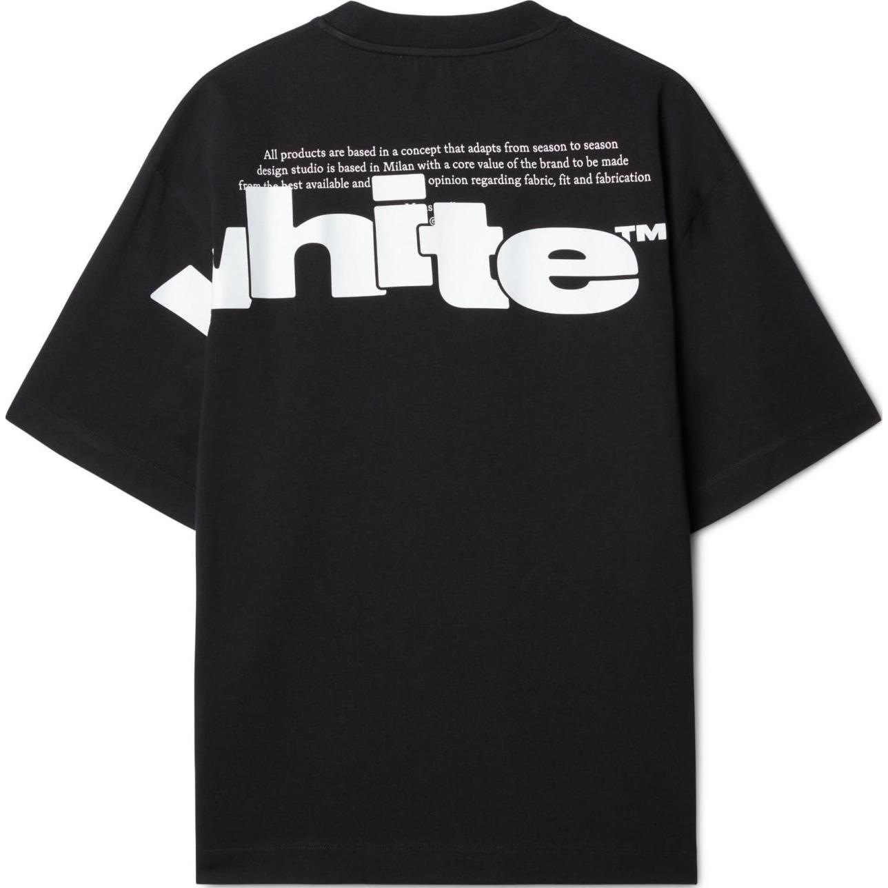 OFF-WHITE Logo Print Oversized Black Crewneck T-Shirt  Fashion OMAA120F24JER00G1001