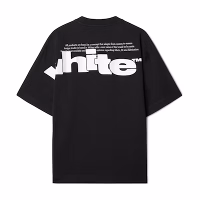 OFF-WHITE Logo Print Oversized Black Crewneck T-Shirt Fashion OMAA120F24JER00G1001