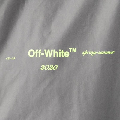 Off-White Logo Print Raincoat Grey/Fluo Yellow Order Off-White Logo Print Raincoat Grey/Fluo Yellow