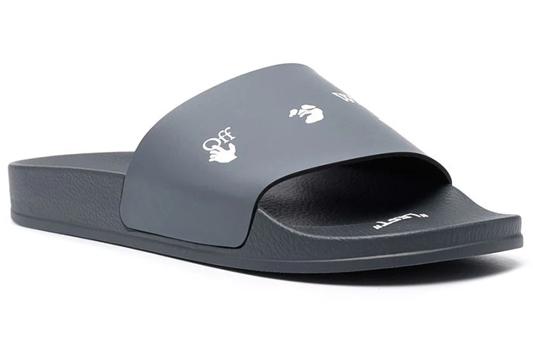 Off-White Logo Print Slide 'Drowning Man - Grey' 圖 3