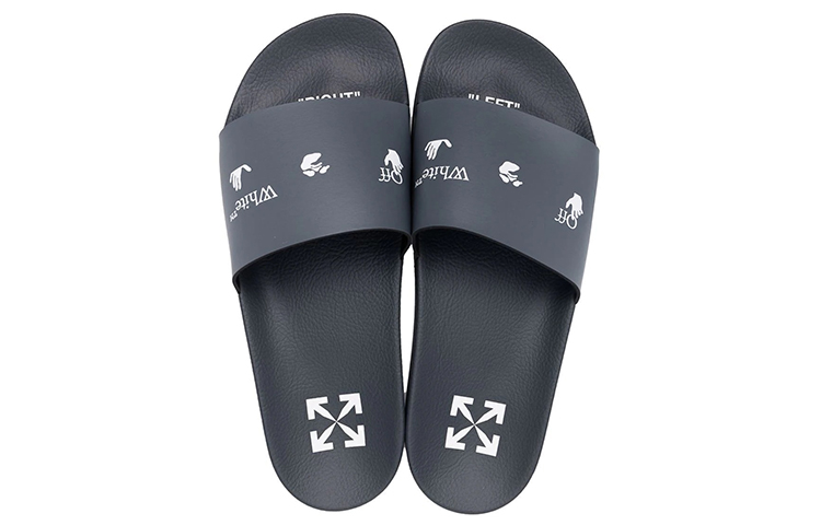 Off-White Logo Print Slide 'Drowning Man - Grey' 圖 5