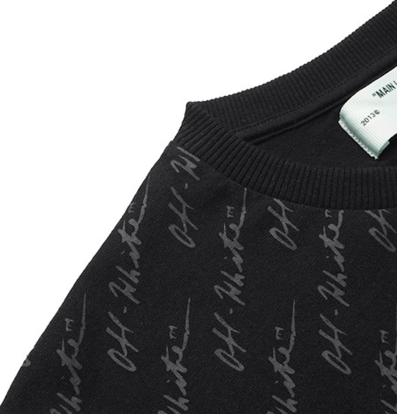 Order Kaos Hitam Cetak Logo Off-White