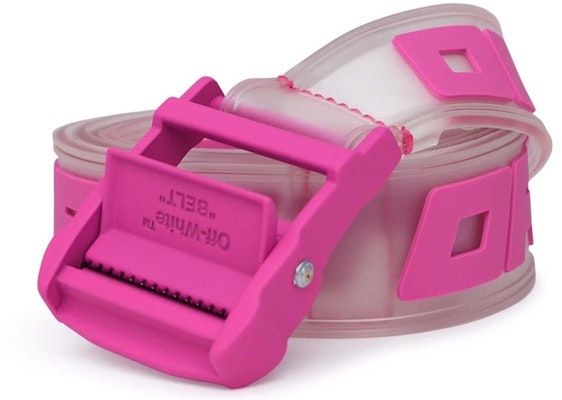 Off-White Logo Printed Industrial Buckle PVC Belt Fushia Pink Lookbook Off-White Logo Printed Industrial Buckle PVC Belt Fushia Pink
