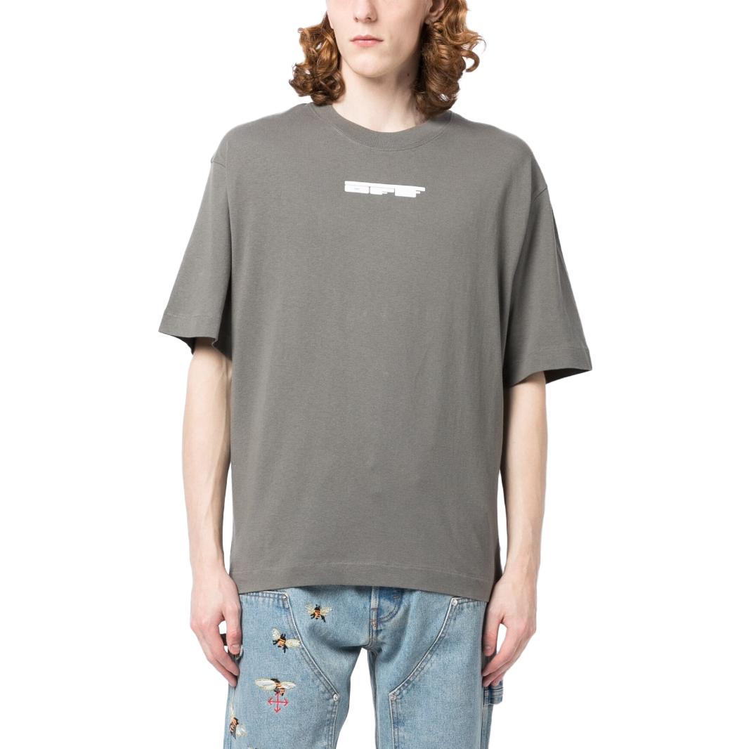 OFF-WHITE Logo Printed Pullover Short Sleeve T-Shirt Men’s Grey OMAA120S23JER0030701 圖 4