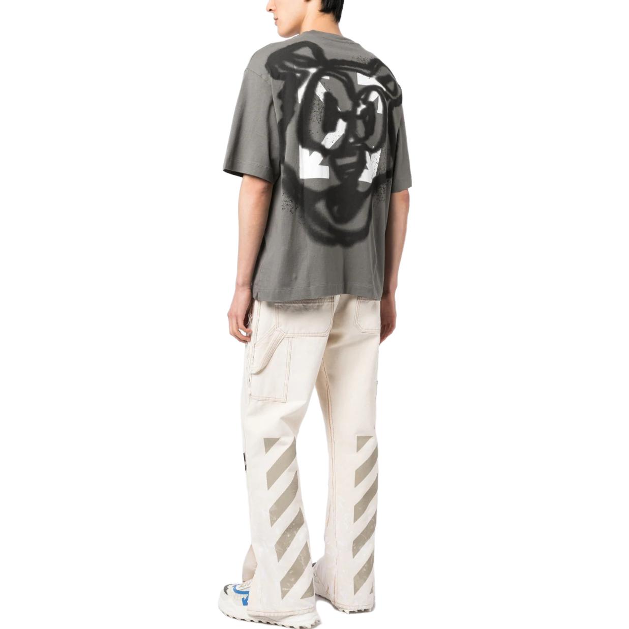 OFF-WHITE Logo Printed Pullover Short Sleeve T-Shirt Men’s Grey OMAA120S23JER0030701 圖 5