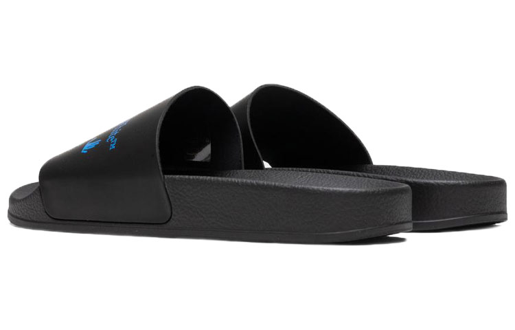 Off-White Logo Printing Fashion Casual Black Slippers 'Black Blue' 圖 3