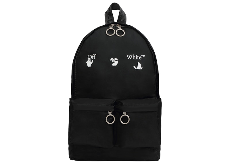 OFF-WHITE Logo Quote Backpack Black/White