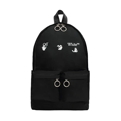 OFF-WHITE Logo Quote Backpack Black/White