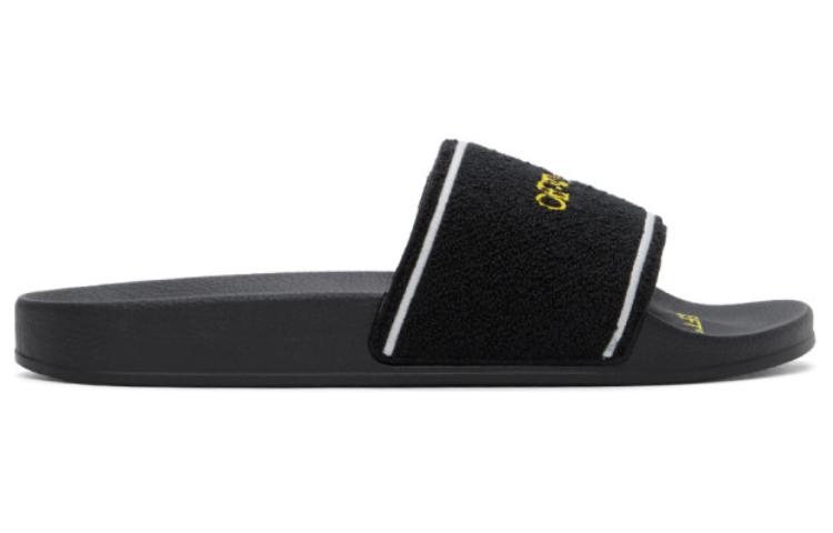 Off-White Logo Sliders 'Towel - Black Yellow' 圖 2