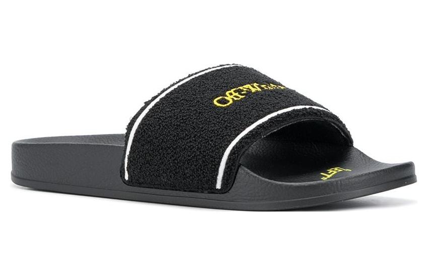 Off-White Logo Sliders 'Towel - Black Yellow' 圖 3