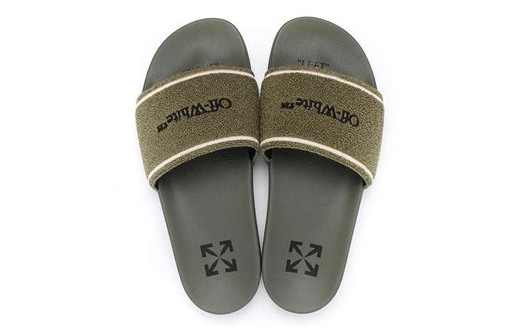 Off-White Logo Sliders 'Towel - Khaki' 圖 4