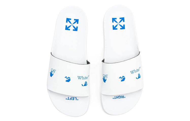 Off-White Logo Sliders 'White Blue' 圖 3