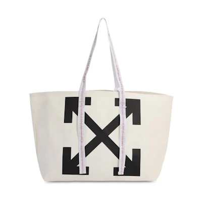 OFF-WHITE Logo Tote Canvas White