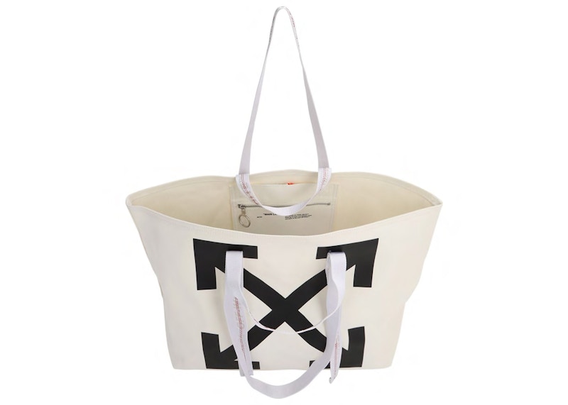 OFF-WHITE Logo Tote Canvas White 圖 3