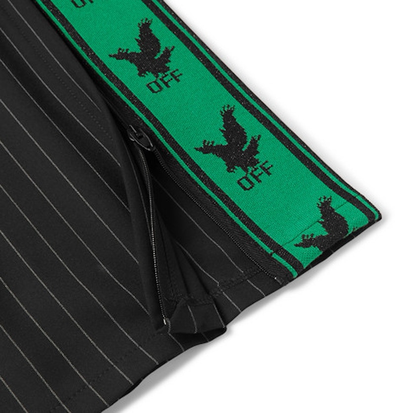 Lookbook Off-White 標誌裝飾條紋運動褲 黑/白/綠
