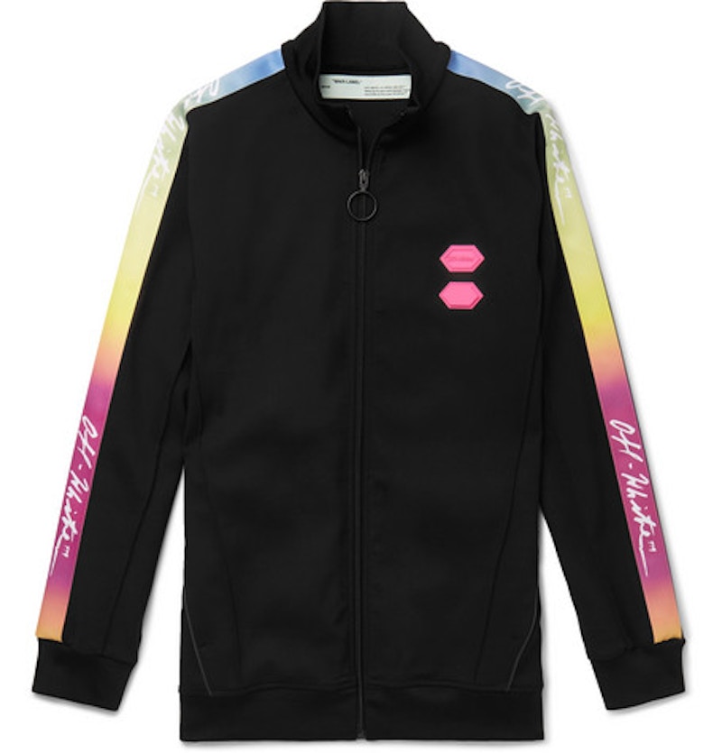 Off-White Logo Trimmed Track Jacket Black/Multicolor