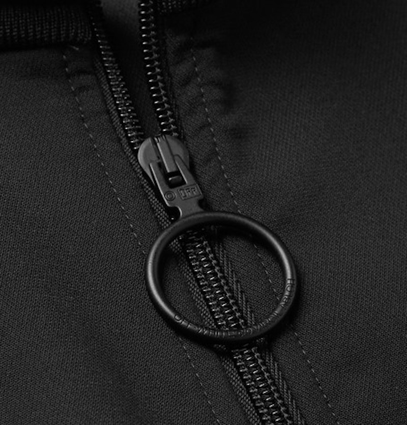 Lookbook Jaket Trek Logo Off-White Hitam/Multicolor